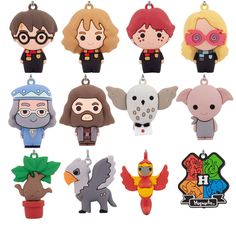 the harry potter keychains are all different styles and colors, but one is for each character