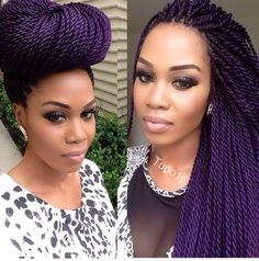 Purple Braids, African American Braids, American Hairstyles, Nice Hair, Braid In Hair Extensions, Braided Hairstyles Updo