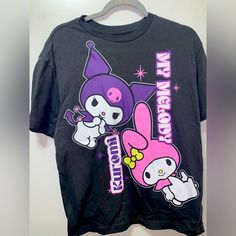 Hello Kitty Kuromi and My Melody t-shirt Kuromi And My Melody, Hello Kitty Kuromi, Pretty Skin Care, Pretty Skin, Over Sized, My Melody, Colorful Shirts, Hello Kitty