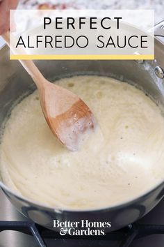 a pan filled with sauce on top of a stove