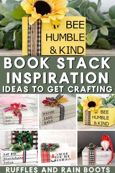 book stack ideas to get crafting in the fall and winter with free printables