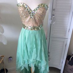 Great Dress Short In Front And Low In Back- Rand New Never Worn Great Fun Dress The Color Is Like A Mint Green All Beading All There Sherri Hill Dress, Fun Dress, Sherri Hill Dresses, Pageant Dress, Sherri Hill, Dress Short, Pretty Dresses, Mint Green, Nice Dresses