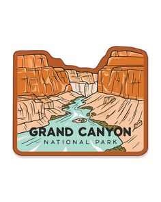 the grand canyon national park sticker is shown in an orange and brown color scheme