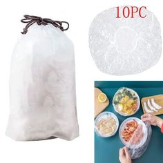 1 X food lid [Multifunctional] In addition to daily preservation and prevention, the transparent food cover can also be for outdoor parties or picnics to cover food for easy carrying. Very suitable for family gatherings, outdoor picnics, camping or barbecue. Reusable bowl cover 10PC 30PC 50PC 100PC 200PC These bags can be stretched on the bowl and can be reused. [Reusable and clean] The food cover after use can be washed directly with water and can be again after drying, which saves costs and is Leftover Food, Small Plastic Containers, Kitchen Wrap, Colorful Bowls, Food Storage Bags, Airtight Food Storage, Container Shop, Airtight Food Storage Containers, Meal Prep Containers