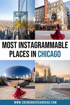 the most instagramramable places in chicago, usa with text overlaying it