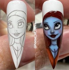 Nail Art Dessin, Cartoon Nail Designs, Horror Nails, Holloween Nails, Band Nails, Halloween Acrylic Nails, Hippie Nails, Nail Drawing