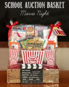 the school auction basket movie night gift