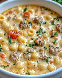 🍲 Creamy Parmesan Italian Sausage Ditalini Soup Recipe 🧀💛