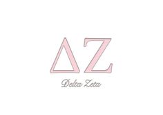 the logo for delta zera is shown in pink and white with an arrow on it