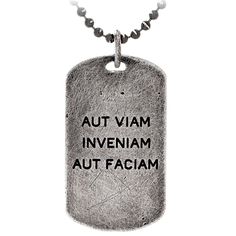 Sterling Silver Dog Tag Necklace - "Aut viam inveniam aut faciam" Engraved. Design Your Own Custom Made Jewelry Sterling Silver Engraved Necklaces For Meditation, Spiritual Silver Dog Tag Necklace, Engraved Sterling Silver Dog Tag Necklace, Everyday Spiritual Silver Necklaces, Sterling Silver Engraved Dog Tag Necklace, Everyday Spiritual Silver Necklace, Symbolic Everyday Necklaces With Round Pendant, Symbolic Round Pendant Necklaces For Everyday, Symbolic Engraved Dog Tag Necklace