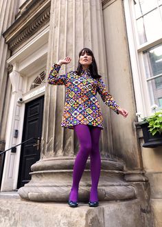 Carolina Pinglo, Coloured Tights, Purple Tights, Moda Chic, Fashion Tights