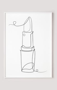 a black and white drawing of a blender on a wall with the lid down