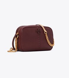 McGraw Textured Leather Camera Bag: Women's Designer Crossbody Bags | Tory Burch Camera Bag Purse, Kira Chevron, Leather Camera Bag, Womens Designer Handbags, Designer Crossbody, Designer Crossbody Bags, High Standards, Small Wallet, Leather Working