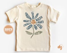 Christian Shirts for Kids - My God Is... shirt - Jesus Pink Natural Infant, Toddler & Youth Tee #6126 All of the shirts and bodysuits at our shop are CPSIA compliant. We only use Eco-friendly, water-based inks that are also CPSIA compliant and boasts strong washability (highest score on AATCC wash test).  So rest assure to put them on your little ones!  ** COLOR OF T-SHIRTS WILL VARY SLIGHTLY DUE TO LIGHTING AND/OR MONITOR SETTINGS ** DETAILS OF BABY BODYSUITS & T-SHIRTS MAY VARY SLIGHTLY FROM P Scripture Shirt For Kids, Christian Toddler Shirts, Kids Christian Shirts, Christian Kids Shirts, Jesus Apparel, Christian Products, Kids Shirts Design, Christian Shirts Designs, Christian Kids