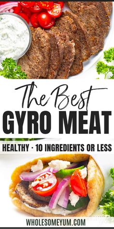 Easy Gyro Meat Recipe Healthy Gyro Recipe, Easy Gyro Meat Recipe, Healthy Gyros, Lamb Gyro Recipe, Lamb Gyros, Greek Gyros