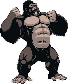 an illustration of a gorilla flexing his muscles