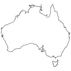 the outline of australia on a white background