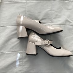 Brand New, Super Cute Cream Colored Mary Janes. 2 Inch And Super Comfy Heel But I Can’t Walk In Heels And Have To Let These Go Cream Mary Janes, Trendy Beige Heels For Work, Heeled Mary Janes, Walk In Heels, Cream Pumps, Cream Heels, Size 11 Women Shoes, Comfy Heels, Walking In Heels