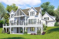 this is an artist's rendering of the front elevation of these houseplans