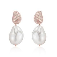 Baroque Pearl Earrings in Rose Gold Teardrop Pearl Earrings For Evening, Luxury Teardrop Pearl Drop Earrings, Luxury Drop Pearl Earrings, Luxury Briolette Pearl Drop Earrings, Luxury Teardrop Pearl Earrings With Pendant, Luxury Teardrop Pearl Pendant Earrings, Luxury Pear-shaped Pearl Earrings, Elegant Teardrop Briolette Earrings With Pearl Drop, Pear-shaped Pearl Earrings For Evening