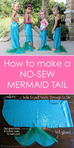 How to Make a No Sew Mermaid Tails for a Mermaid Party. Easy DIY idea for party favors and Little Mermaid girls. Craft tutorial by @livinglocurto Diy Mermaid Tail, Halloween Party Craft, Girls Mermaid Tail, Mermaid Crafts, Mermaid Parties, Little Mermaid Birthday, Under The Sea Party, Mermaid Tails