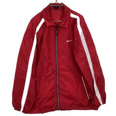 Vintage Nike Windbreaker Jacket Extra Large Red Full Zip 90s Collared Size/Measurements (Based in inches) Size - x-large Pit to pit - 27" Length - 30" Shoulder to cuff - 24" Condition / Details Stains on both sleeves Combined Shipping: We provide combined shipping, please contact us for a quote Nike Windbreaker Outfit Mens, Nike Windbreaker Jacket, Vintage Nike Windbreaker, Nike Vintage, Nike Windbreaker, Vintage Nike, Red Jacket, Windbreaker Jacket, Fashion Sense