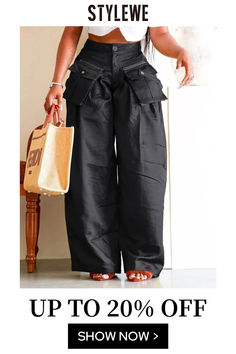 Trendy Baggy Pants With Side Pockets, Trendy Baggy Pants With Multiple Pockets, Relaxed Fit Full Length Cargo Pants With Multiple Pockets, Solid Color Full Length Cargo Pants, Full Length Cargo Pants With Pockets, Trendy Straight Pants With Multiple Pockets, Trendy Straight Parachute Pants With Pockets, Baggy Trousers With Side Pockets, Baggy Cargo Pants Trousers