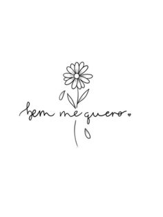 a drawing of a flower with the words ben me guero written in black ink