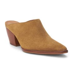 Hop on the TREND TRAIN with these super cute Pointed Toe Suede Mules. The color is chef's kiss for fall. Comfortable enough for all day wear, these new mules from Matisse will become your go to this season. The heel is not too high and the style is perfect. If you live in the south, this will be a good shoe for most of the winter. Suede upper Manmade outsole 2.5 in/6.35 cm heel Textile lining Padded insole Leather stacked heel Imported Trendy Brown Slip-on Mules, Comfortable Slip-on Mules For Fall, Trendy Pointed Toe Mules With Stacked Heel, Fall Suede Slip-on Clogs, Fall Stacked Heel Closed Toe Heels, Spring Slip-on Mules With Reinforced Heel, Slip-on Round Toe Heels For Fall, Brown Leather Sole Clogs For Fall, Slip-on Heels With Round Toe For Fall