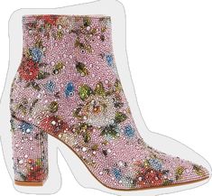 Evening Rhinestone Boots For Spring, Rhinestone Boots For Evening And Spring, Rhinestone Evening Boots For Spring, Evening Boots With Rhinestones For Spring, Glamorous Embellished Ankle Boots, Glamorous Crystal Embellished Spring Boots, Glamorous Crystal-embellished Spring Boots, Glamorous Spring Ankle Heeled Boots, Chic Embellished Boots With Block Heel