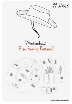 the pattern for a hat is shown with instructions on how to sew it