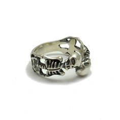 Sterling silver ring 925/1000, flower. Stamped 925.Approximate weight 5.5 grams. Top width 1.2 cm (0.48 inches). All our jewels are made from solid sterling silver 925/1000 and are carefully crafted by hand in our family workshop. We dispatch your orders in 5 working days, worldwide and the postage is $5. We ship registered priority mail. Please allow 5-7 working days for delivery in Europe and 10-15 working days outside Europe. For any questions - please do not hesitate to contact me! Symbolic Sterling Silver Rings Stamped 925, White Gold Polished Skull Ring Gift, Nickel-free Sterling Silver Rings In Silver, White Gold Skull Ring With Polished Finish Gift, White Gold Skull Ring With Polished Finish, Silver Polished Toe Ring, Silver Toe Ring With Polished Finish, White Gold Round Skull Ring Stamped 925, Classic Sterling Silver Skull Ring Gift