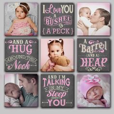 a collage of pictures with babys and words