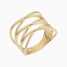 #All A lattice of six gold bands criss-cross to form our Triple West Side Ring. A study of elegance and modernism, this statement-making piece is one you’ll never want to take off. The Finer Points: #YellowGold-14kSolidGold-6 14k Solid Yellow Gold 3.6 Grams Solid Gold Ring Size 6 Crafted in Istanbul, Turkey #YellowGold-14kSolidGold-7 14k Solid Yellow Gold 3.8 Grams Solid Gold Ring Size 7 Crafted in Istanbul, Turkey #YellowGold-14kSolidGold-8 14k Solid Yellow Gold 4 Grams Solid Gold Ring Size 8 C Gold Rings Everyday, Simple Gold Rings Everyday, Modern Spiral Yellow Gold Ring, Modern Yellow Gold Rings, Tarnish Resistant, Fine Jewelry Yellow Gold Spiral Rings, Simple Gold Rings, Luxury Gold Modernist Rings, Hallmarked Modernist Yellow Gold Jewelry, West Side Highway