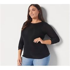 Girl With Curves Knit Long Sleeve Layering Tee Top Black L Large A458125 Nwot Size: L Color: Black New Without Tags Fabrication: Lightweight Knit Features: Crew Neck, Long Sleeves Fit: Slim Fit; Cut To Contour The Lines Of The Body Length: Missy Length 25-1/2" To 27-5/8"; Plus Length 28" To 31-1/2" Content: 95% Modal/5% Spandex Care: Machine Wash, Dry Flat Black Knit Tops For Layering, Black Long Sleeve Soft Knit Top, Black Soft Knit Tops, Long Sleeve Layering, Knit Long Sleeve, Lightweight Knit, Girl Top, Top Tee, 8 Plus