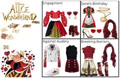 an image of alice and the wonderland characters in their costume choices for birthdays or valentine's day