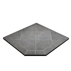 a square tile floor with grey tiles on the top and bottom, as well as black edges