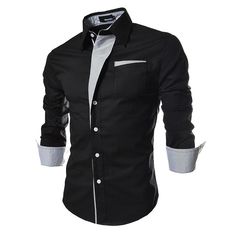 Season:Fall,Spring; Fabric:Cotton,Polyester; Sleeve Length:Long Sleeve; Look After Me:Hand wash; Gender:Men's; Style:Casual,Smart Casual; Elasticity:Inelastic; Tops Type:Dress Shirt,Button Up Shirt,Collared Shirt; Occasion:Back to Office,Work,Wedding,Daily; Age Group:Adults; Fit Type:Slim; Pattern:Plain; Neckline:Collar,Spread Collar; Special Size:Plus Size; Front page:FF; Bust:; Length:; Shoulder Width:; Special selected products:COD; Fit US Size:1; Fit UK Size:1; Fit EU Size:1; Collar Size:nul Long Sleeve Cotton Dress Shirt With Buttons, Slim Fit Long Sleeve Shirt With Buttons, Fitted Shirt With Pockets And Casual Collar, Fitted Business Shirt With Pockets, Fitted Button-up Dress Shirt With Pockets, Fitted Dress Shirt With Pockets For Spring, Black Cotton Dress Shirt For Spring, Fitted Long Sleeve Cotton Dress Shirt, Black Slim Fit Cotton Dress Shirt