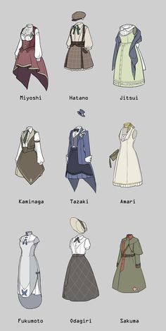 an image of different types of clothes