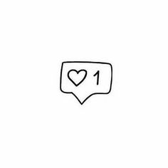 a black and white drawing of a heart on a speech bubble with the number one