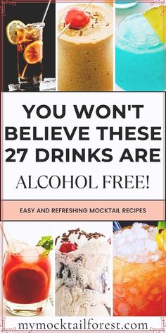 an advertisement for alcoholic beverages with the words you won't believe these 27 drinks are alcohol