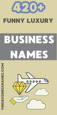 an advertisement for a business name with a plane flying above it