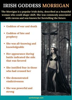 Description of Morrigan. The Morrigan Witchcraft, Morrigan Irish Goddess, Symbols Of The Morrigan, Morrigan Goddess Offerings, Morgana Goddess, Morrigan Goddess Celtic Mythology, Morrigan Symbol, Irish Witchcraft, Morrigan Celtic Goddess