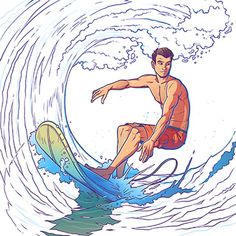 a man riding a wave on top of a surfboard in the ocean - sports / activity conceptual