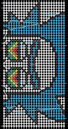 a cross stitch pattern with different colors and shapes on the bottom half of it, which is