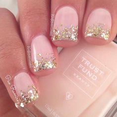 18 Great Nail Designs for Short Nails Pretty Designs Pink Nail Art Designs, Gold Glitter Nails, Manicure Gel, Pink Nail Art, Her Nails, Pink Nail Designs, Short Nail Designs, Manicure Y Pedicure, Fancy Nails