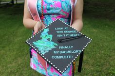 Little Mermaid inspired graduation cap Biology Graduation Cap, Nurse Graduation Cap Designs, Diy Graduation Decorations, Teacher Graduation Cap