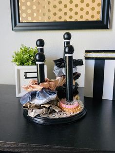 This item is a perfect organizer for all your scrunchies and hair ties. This wooden creation contains four rods with heights of 8.5 in, 7.5 in, 6.5 in, and 5.5 in. This scrunchie holder has a circular base 8 inches in diameter, is fully sealed with a non-yellowing finish, and comes with felt pads to protect your furniture or countertop. No more digging through a basket or drawer to find your favorite hair tie! Makes a great gift too! All items are handmade and may have unique imperfections! To see all the items in my shop, follow this link: https://www.etsy.com/shop/moodypixiestudio Scrunchie Holder Hair Accessories| Scrunchie Organizer| Cheetah Print| Birthday Gifts for Teen Girls| Scrunchie Stand Scrunching Holder, Hair Accessories Organization, Scrunchie Stand, Cheetah Print Birthday, Scrunchie Organizer, Hair Tie Organizer, Scrunchie Holder, Hair Tie Holder