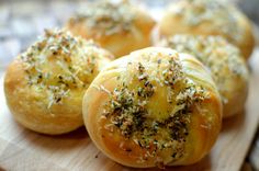 small rolls with herbs sprinkled on them