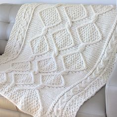 Diamond Heights Cable Blanket: Knitting Pattern (PDF Download) Cable Knit Blanket Pattern, Hygge Home Decor, Cable Knit Blanket, Cable Blanket, Knit Blanket Pattern, Cables Blanket, Cable Knit Blankets, Blanket Knitting Pattern, Cable Knitting Patterns